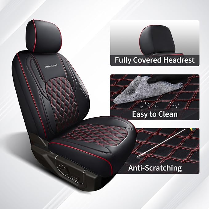 Seat Covers for Chevrolet Silverado / GMC Sierra — Front Seat — Black / Red