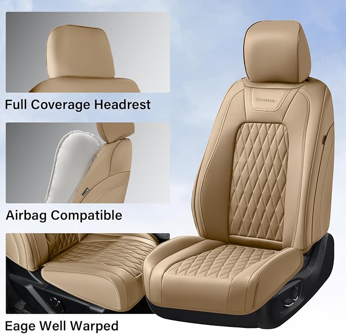 Seat Covers for Multiple Vehicles — Full Set — Beige