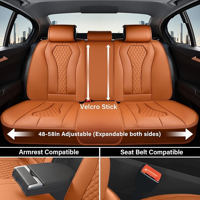 Universal Seat Covers — Full Set — Brown