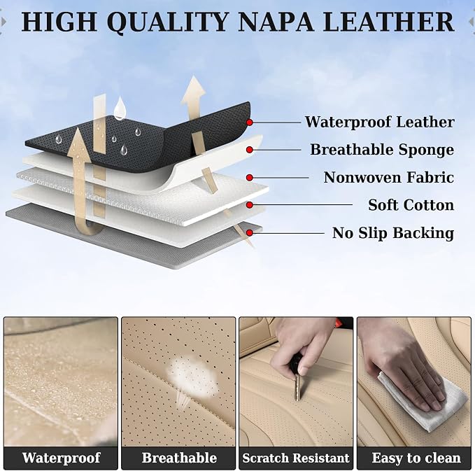 Universal Seat Covers — Front Seat — Beige