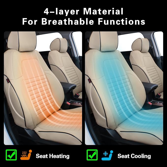 Faux Leather Seat Covers for Honda CR-V — Full Set — Beige