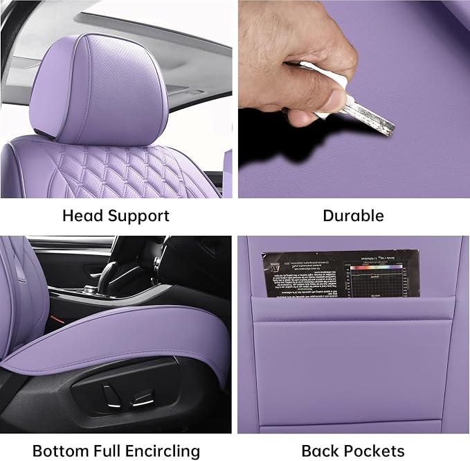 Universal Seat Covers — Full Set — Purple