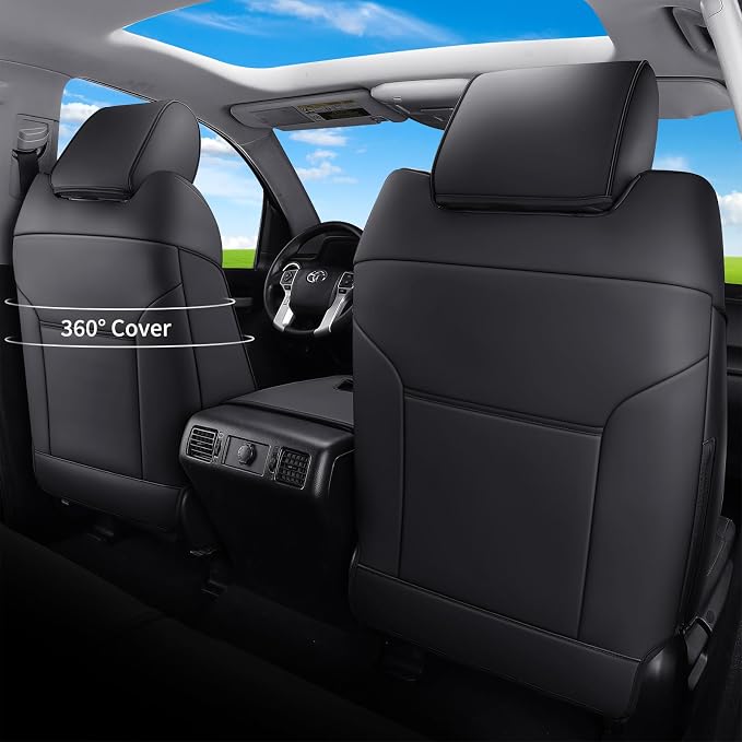 Seat Covers for Toyota Tacoma — Full Set — Black / White