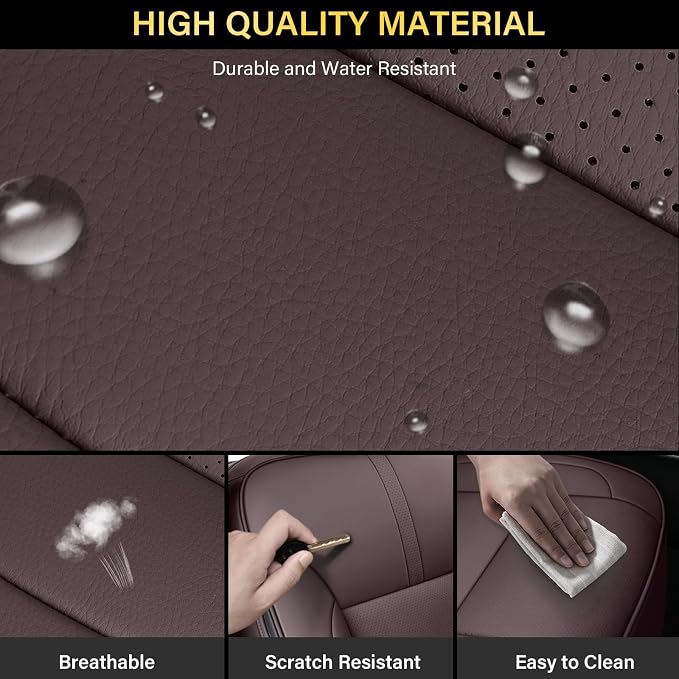 Faux Leather Seat Covers for Chevrolet Silverado / GMC Sierra — Full Set — Brown