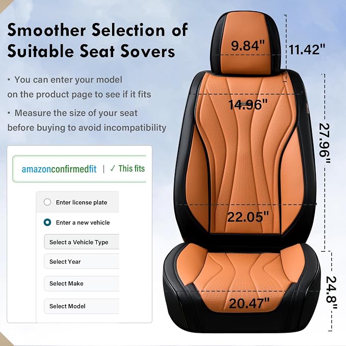 Universal Seat Covers — Full Set — Black / Brown