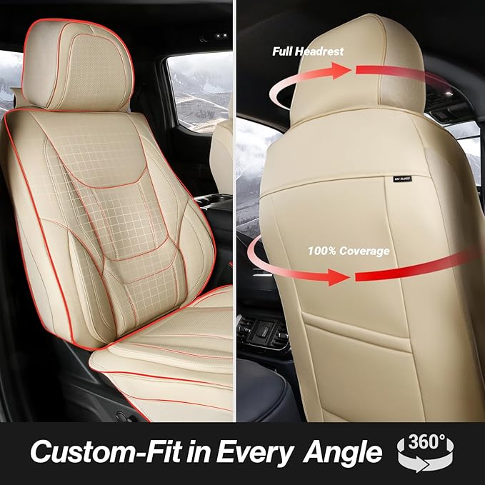 Seat Covers for GMC Sierra — Front Seat — Beige