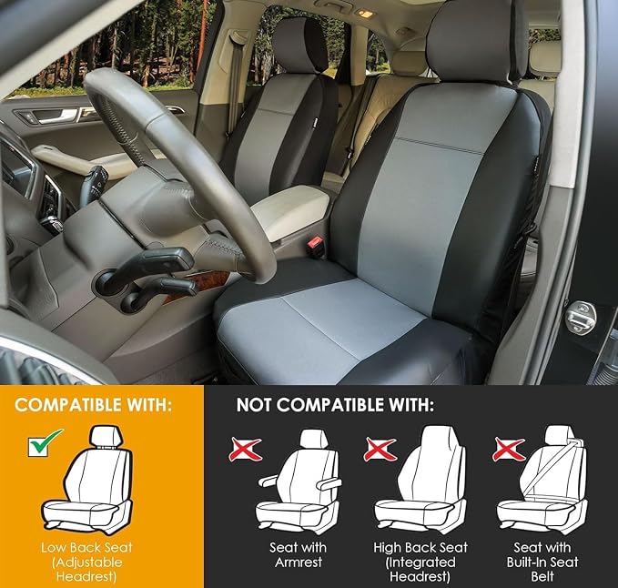 Car Seat Covers — Full Set — Black / Gray