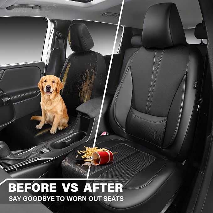 Faux Leather Seat Covers for Multiple Vehicles — Front Seat — Black