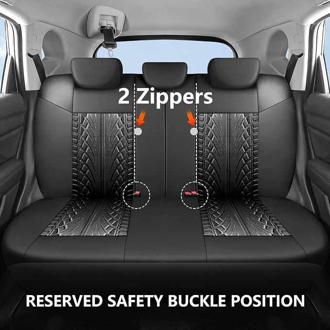 Universal Fabric Seat Covers — Full Set — Black