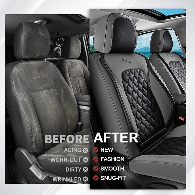 Universal Faux Leather Seat Covers — Full Set
