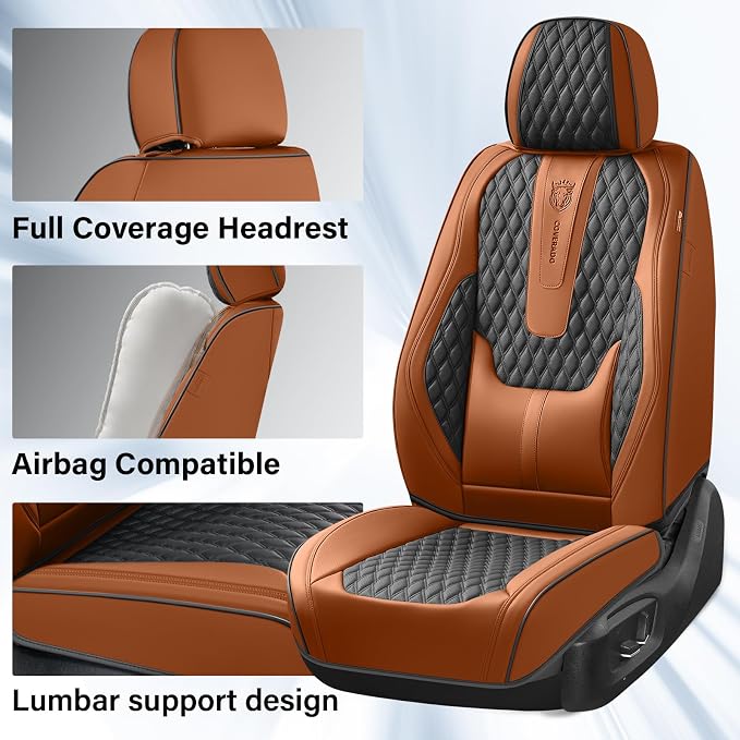 Universal Seat Covers — Full Set — Brown / Black