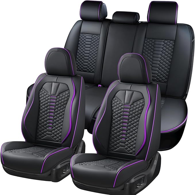 Universal Seat Covers — Front Seat — Black / Purple