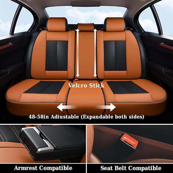 Universal Seat Covers — Full Set — Brown / Black