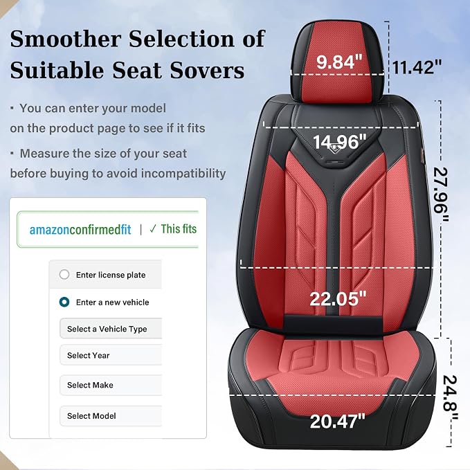 Universal Seat Covers — Front Seat — Burgundy