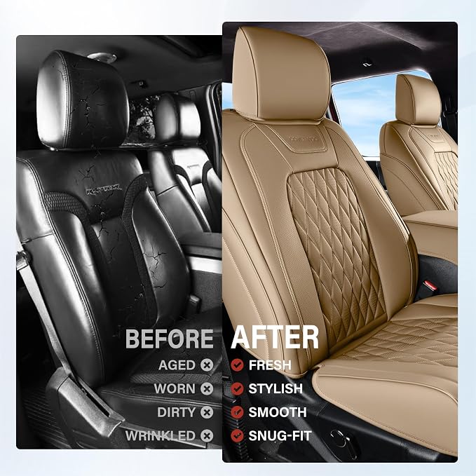 Seat Covers for Multiple Vehicles — Full Set — Beige