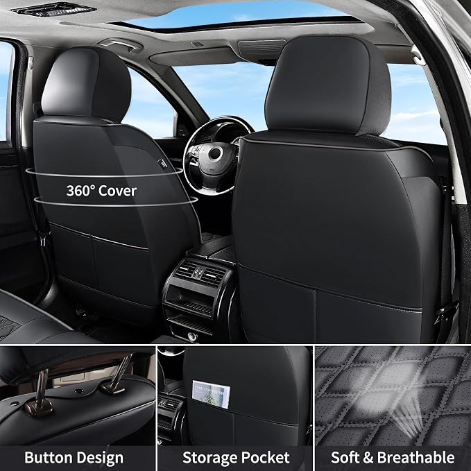 Seat Covers for Multiple Vehicles — Front Seat — Black