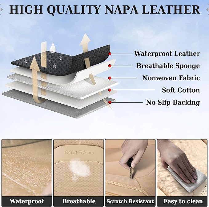 Universal Seat Covers — Full Set — Beige