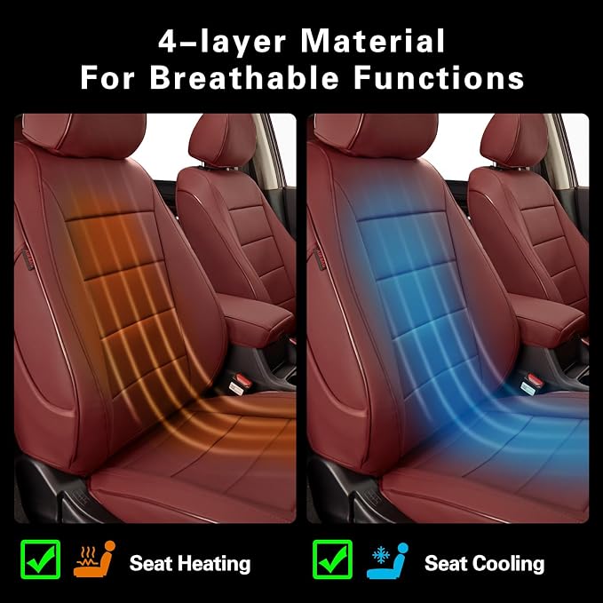 Faux Leather Seat Covers for Honda CR-V — Full Set — Burgundy