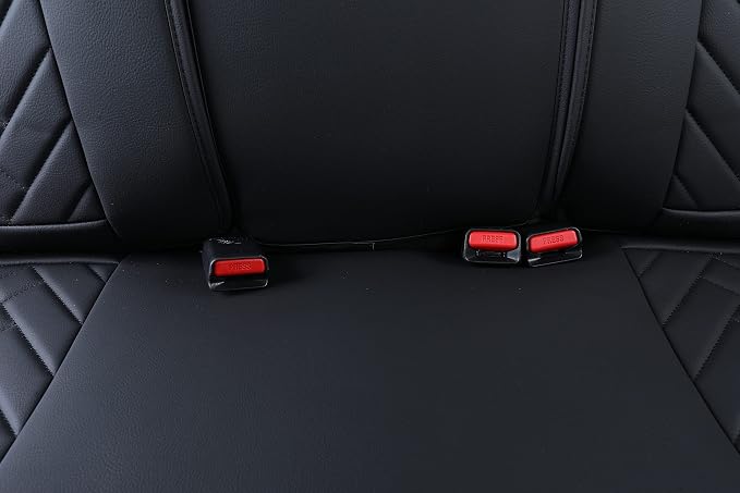 Faux Leather Seat Covers for Toyota Tacoma — Rear Seat — Black / White