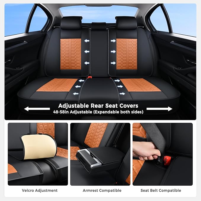 Universal Seat Covers — Full Set — Black / Brown