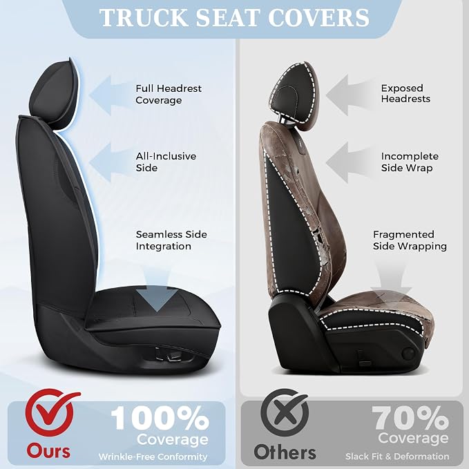 Seat Covers for Multiple Vehicles — Front Seat — Black