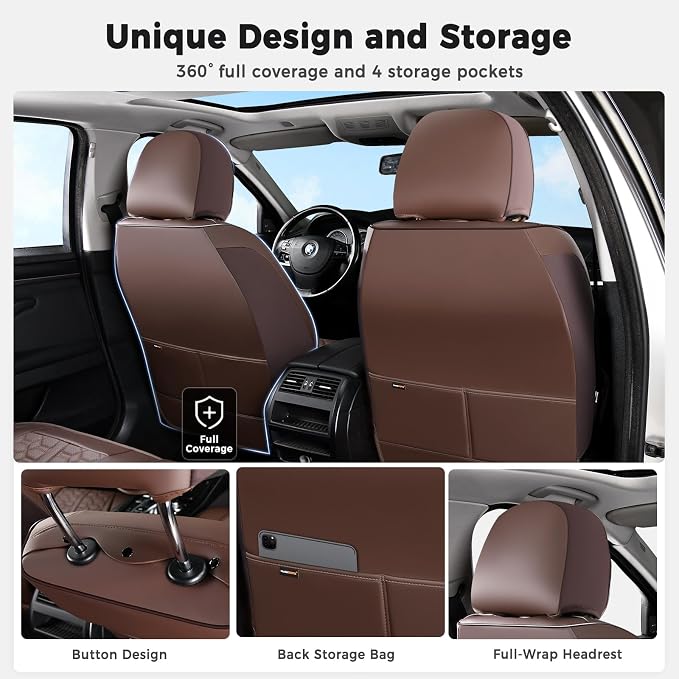 Universal Seat Covers — Front Seat — Coffee