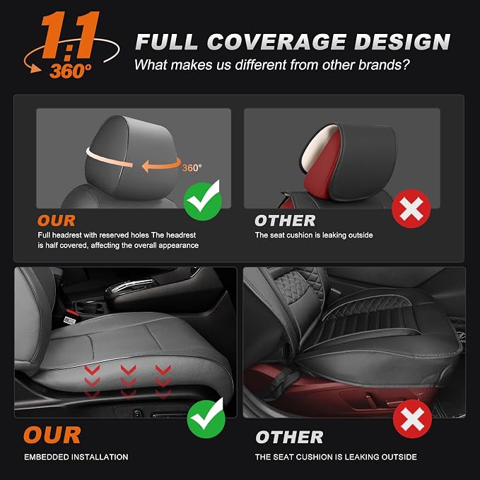 Faux Leather Seat Covers for Honda CR-V — Full Set — Gray