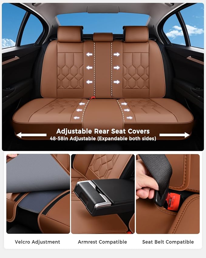 Universal Seat Covers — Full Set — Brown