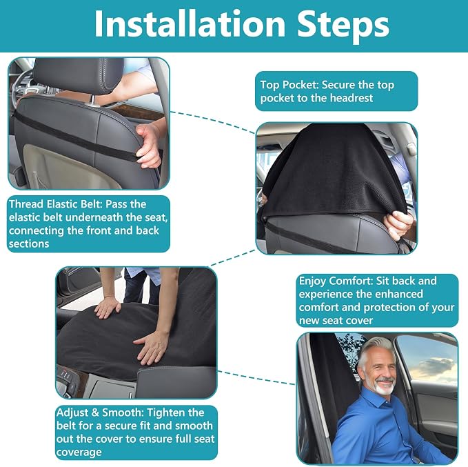 Universal Seat Covers — Front Seat — Black