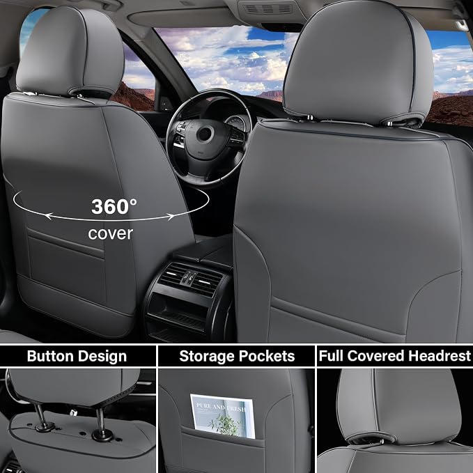 Universal Seat Covers — Full Set — Gray
