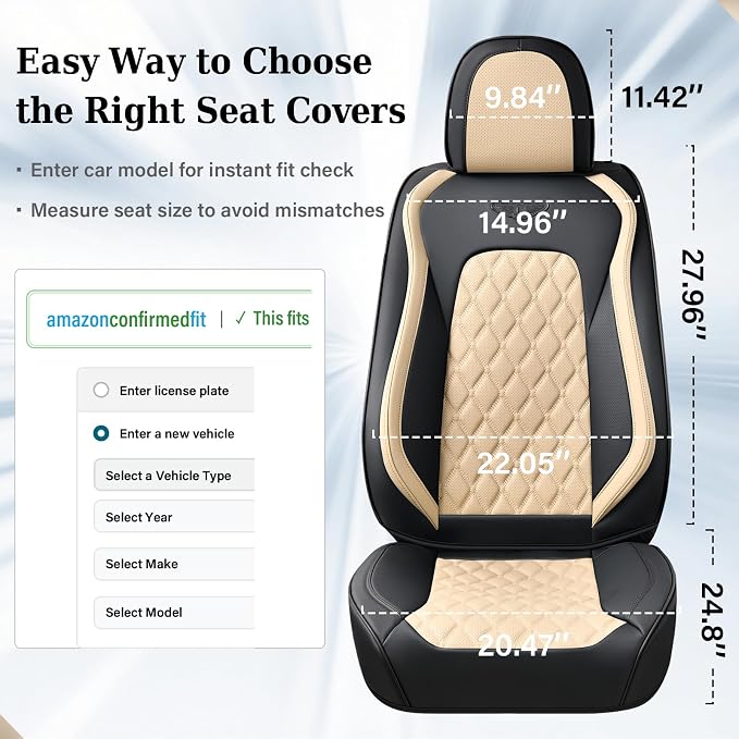 Universal Faux Leather Seat Covers — Full Set