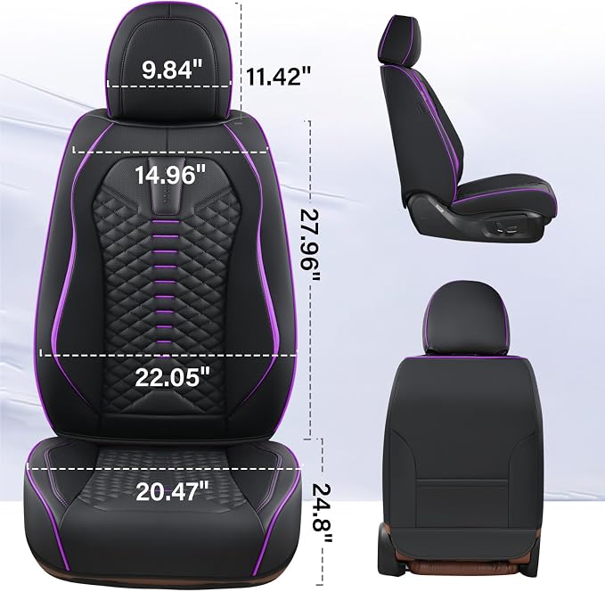 Universal Seat Covers — Front Seat — Black / Purple