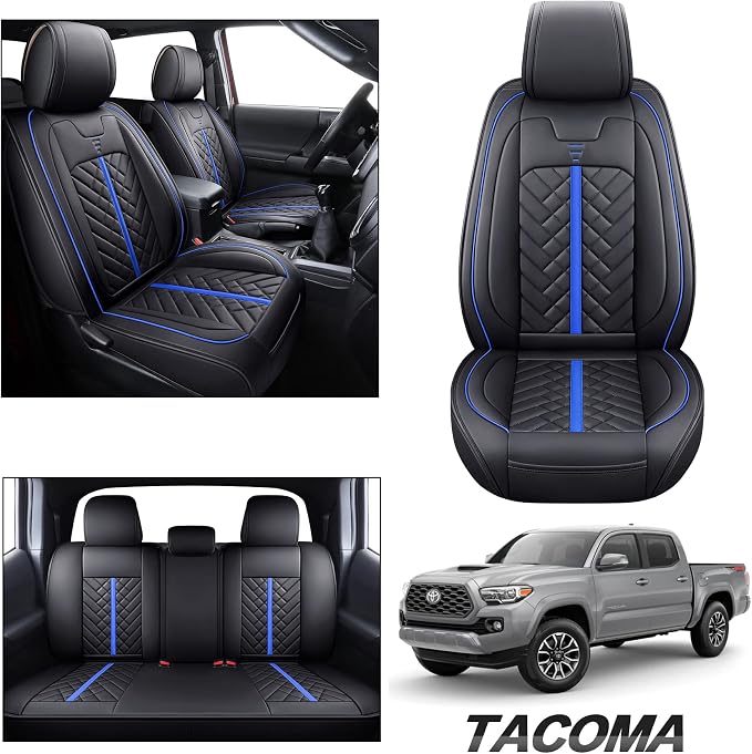 Seat Covers for Toyota Tacoma — Full Set — Black / Blue