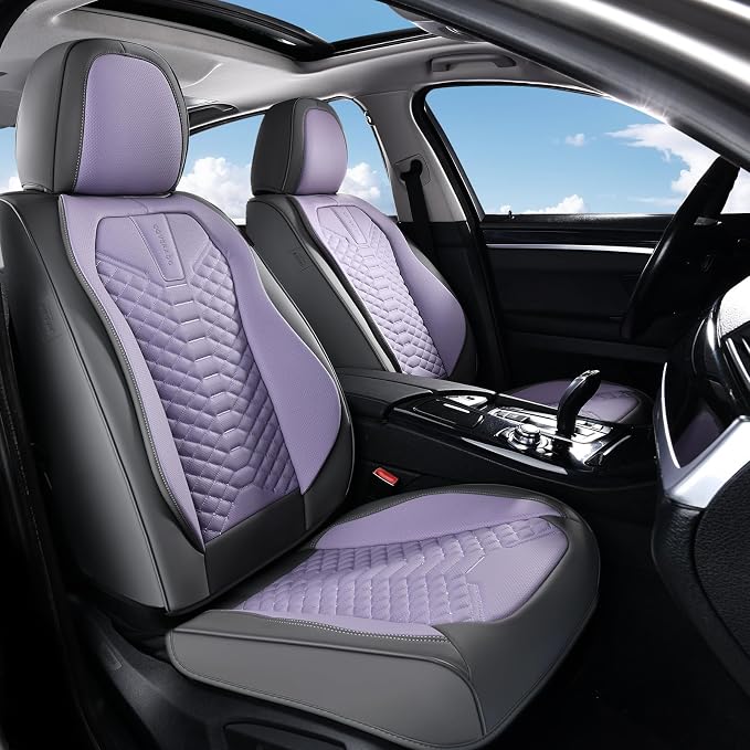 Universal Seat Covers — Full Set — Gray / Purple