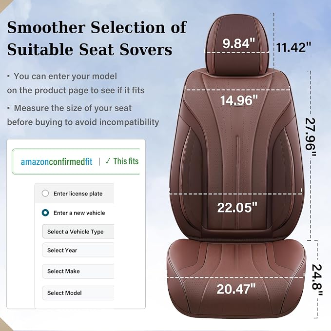 Universal Seat Covers — Full Set — Coffee