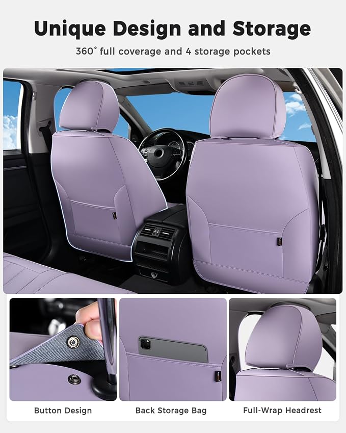 Universal Seat Covers — Full Set — Purple