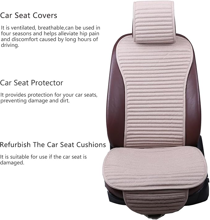 Universal Seat Covers — Front Seat — Beige