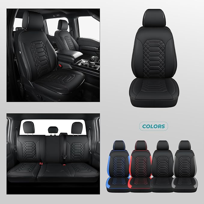Faux Leather Seat Covers for Multiple Vehicles — Full Set