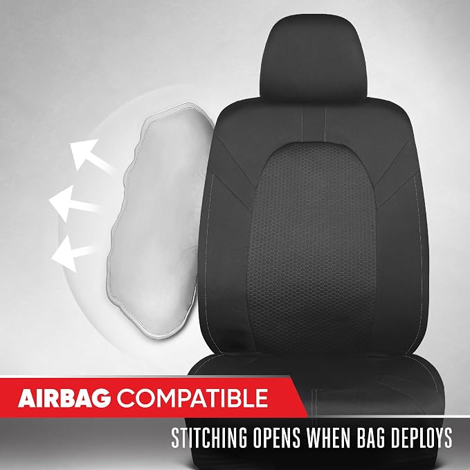 Universal Fabric Seat Covers — Full Set — Gray