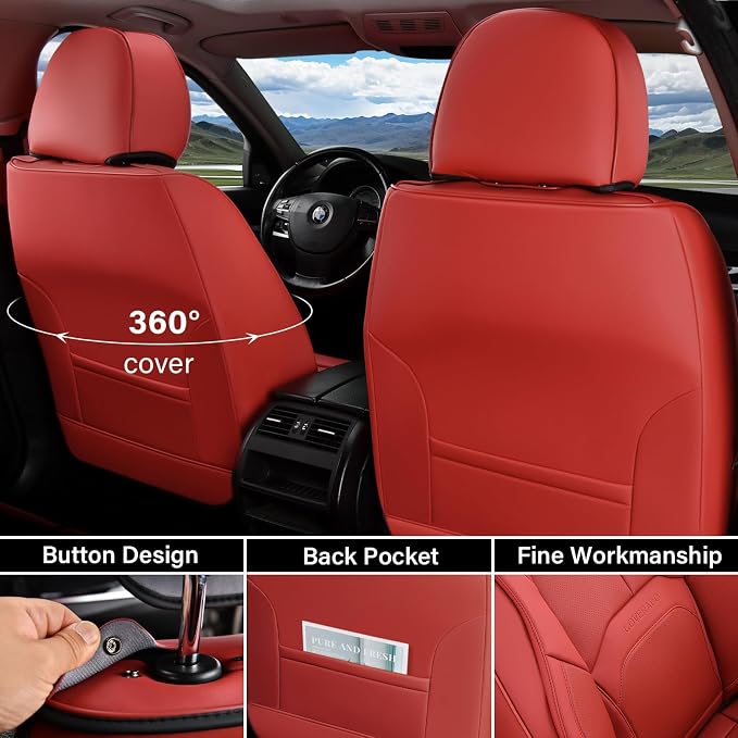 Universal Seat Covers — Front Seat — Red