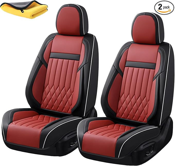 Universal Seat Covers — Full Set — Black / Red