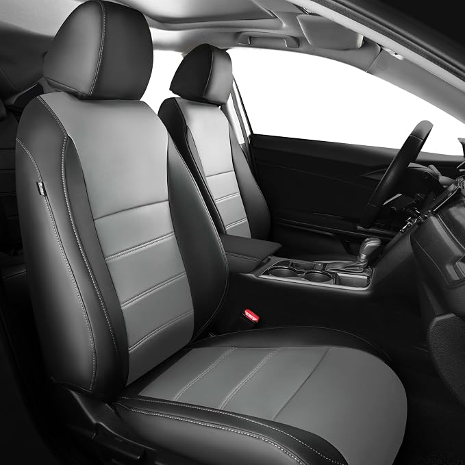 Faux Leather Seat Covers for Honda Civic — Full Set — Black / Gray