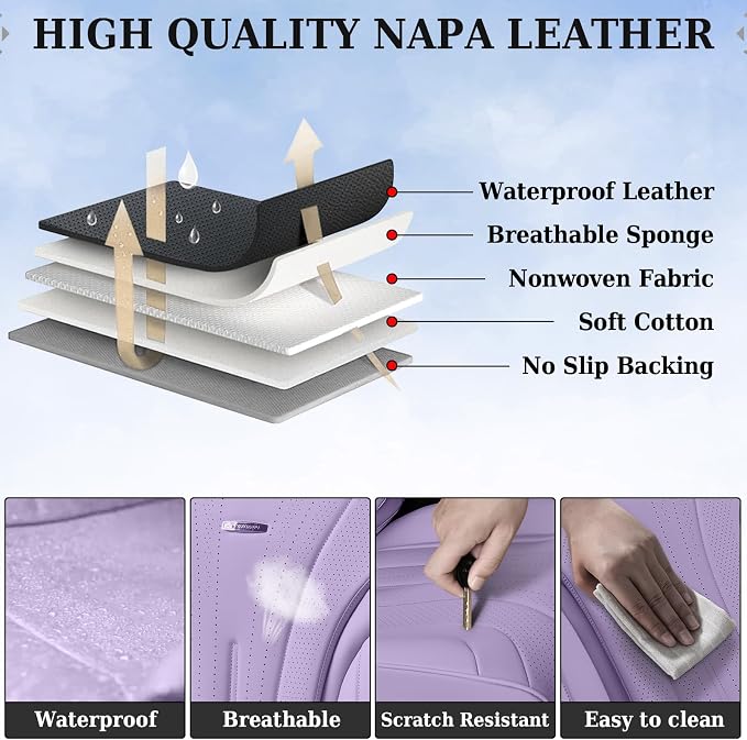 Universal Seat Covers — Full Set — Purple