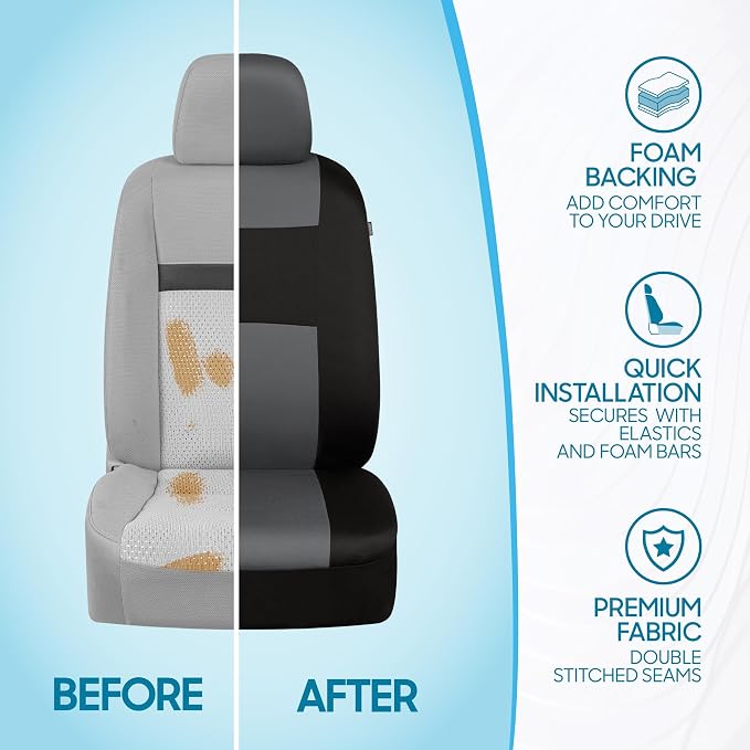 Car Seat Covers — Full Set — Gray / Black