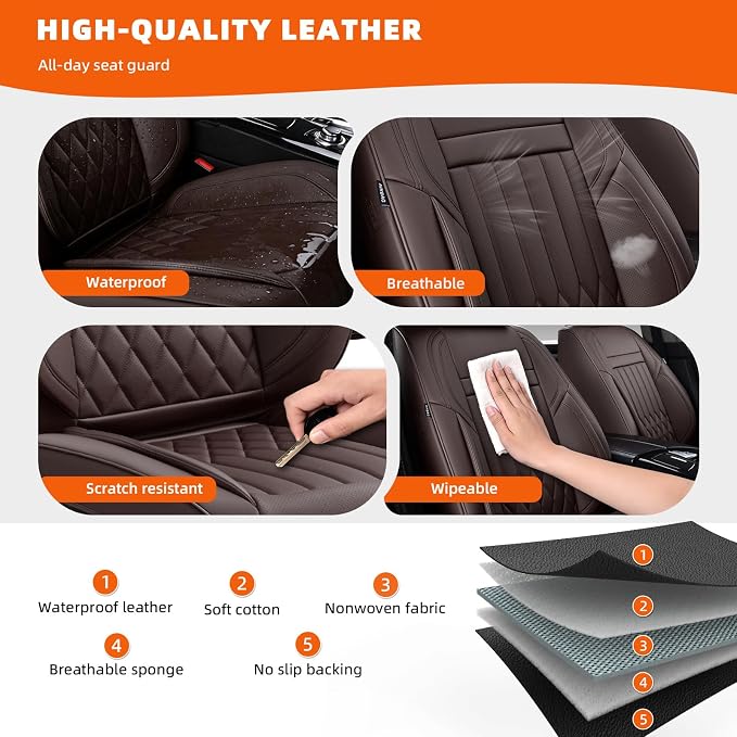 Universal Seat Covers — Full Set — Brown