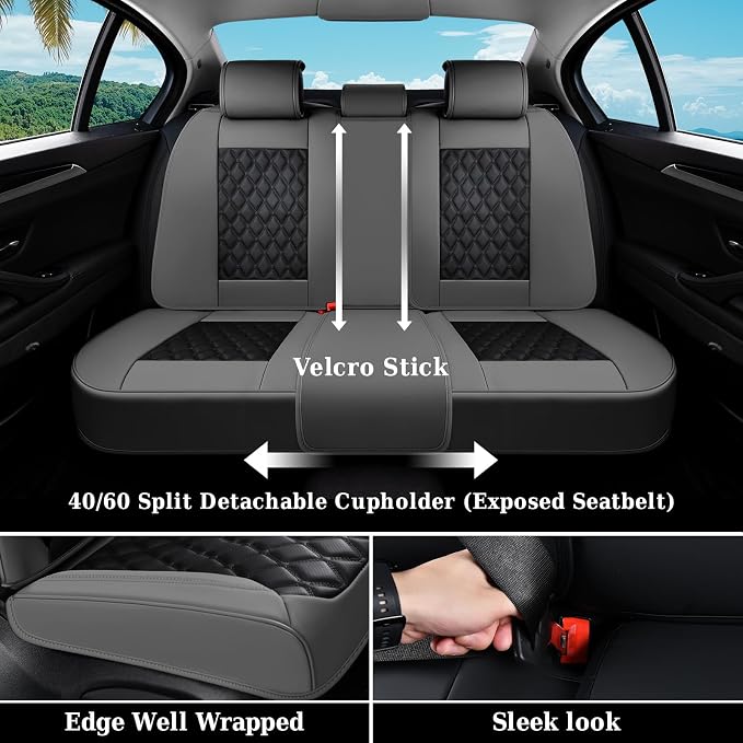 Universal Faux Leather Seat Covers — Full Set