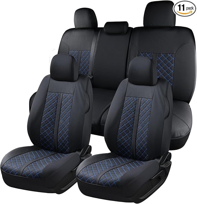 Seat Covers for Toyota Tacoma — Full Set — Black / Blue