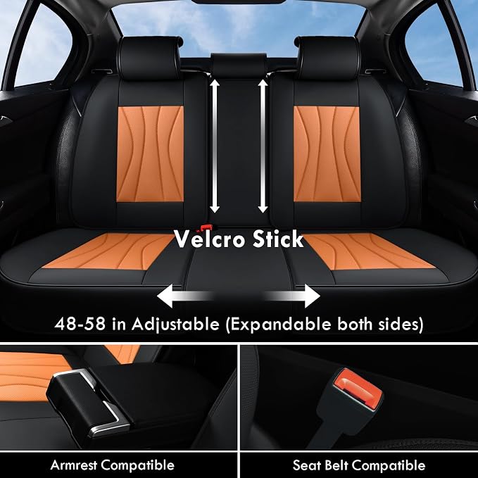 Universal Seat Covers — Full Set — Black / Brown