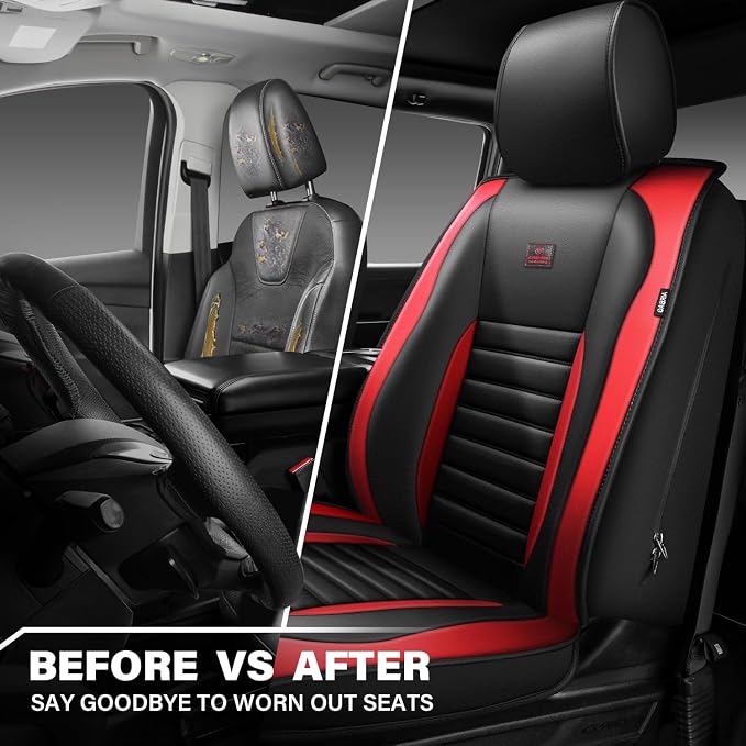 Universal Seat Covers — Front Seat — Black / Red