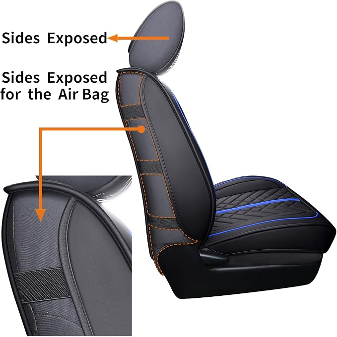 Seat Covers for Toyota Tacoma — Front Seat — Black / Blue